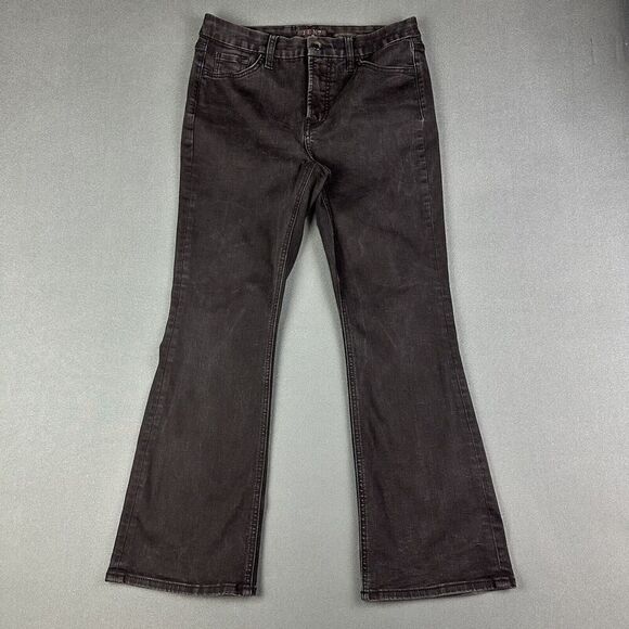 Jen7 Seven For All Mankind 7FAM Jeans Womens 8 Black Petite Slim Bootcut Stretch - Picture 1 of 16